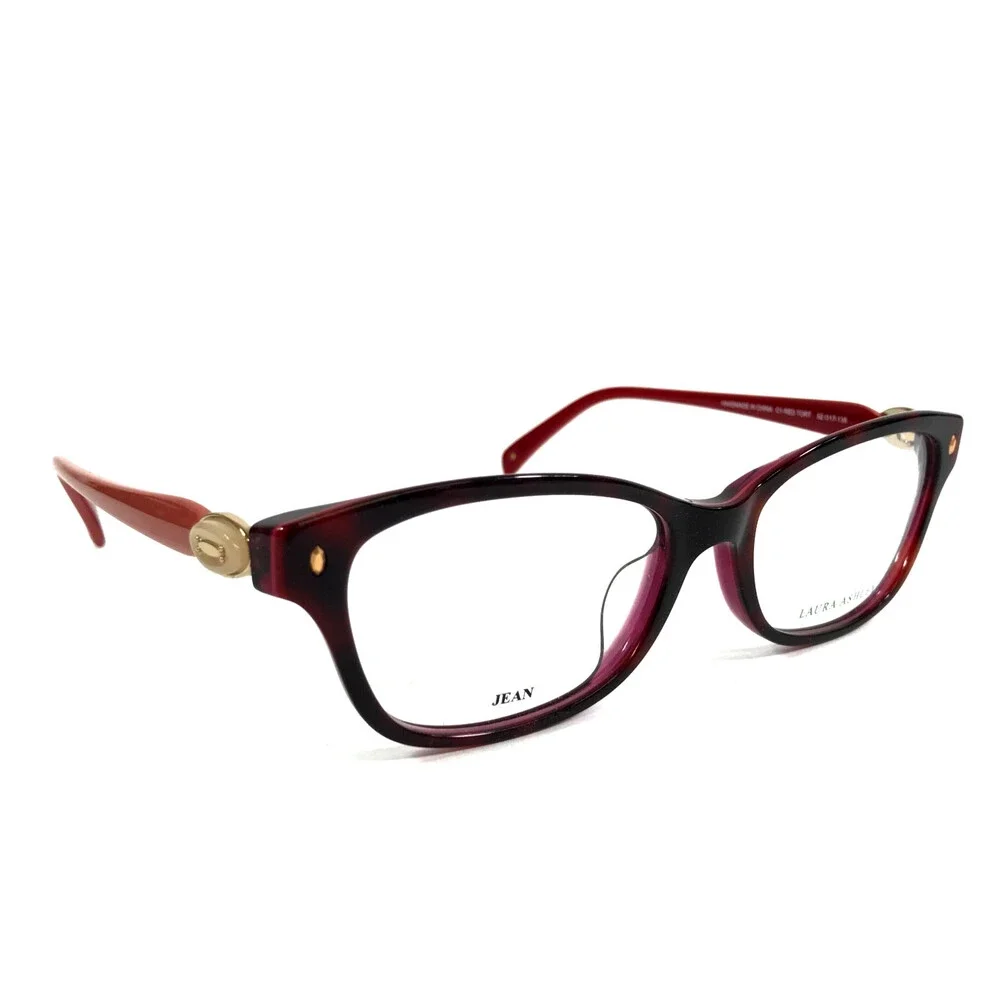 Laura Ashley Eyeglasses Frames Jean C1-RED TORT Shiny Red Tortoise 52-17-135